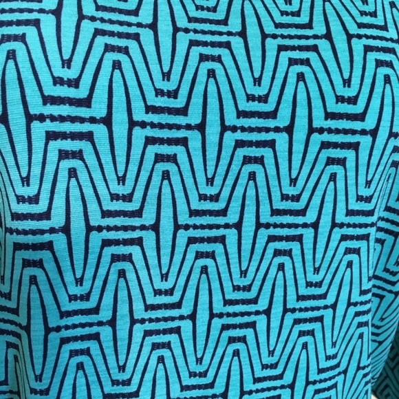 41Hawthorn - NWT - Teal Green Berneen Geometric Pattern Dolman Knit Top - Sz M - Picture 5 of 8